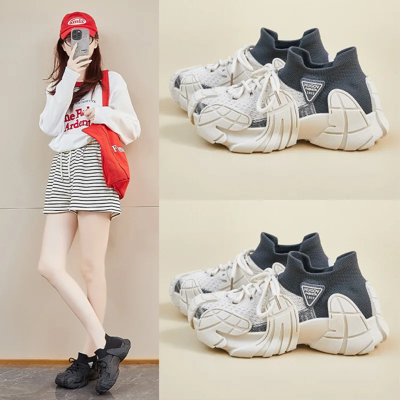 

2025 Korean Style Couple Dad Shoes, Chunky Platform Sneakers for Height Increase, Unisex Running Shoes for Students