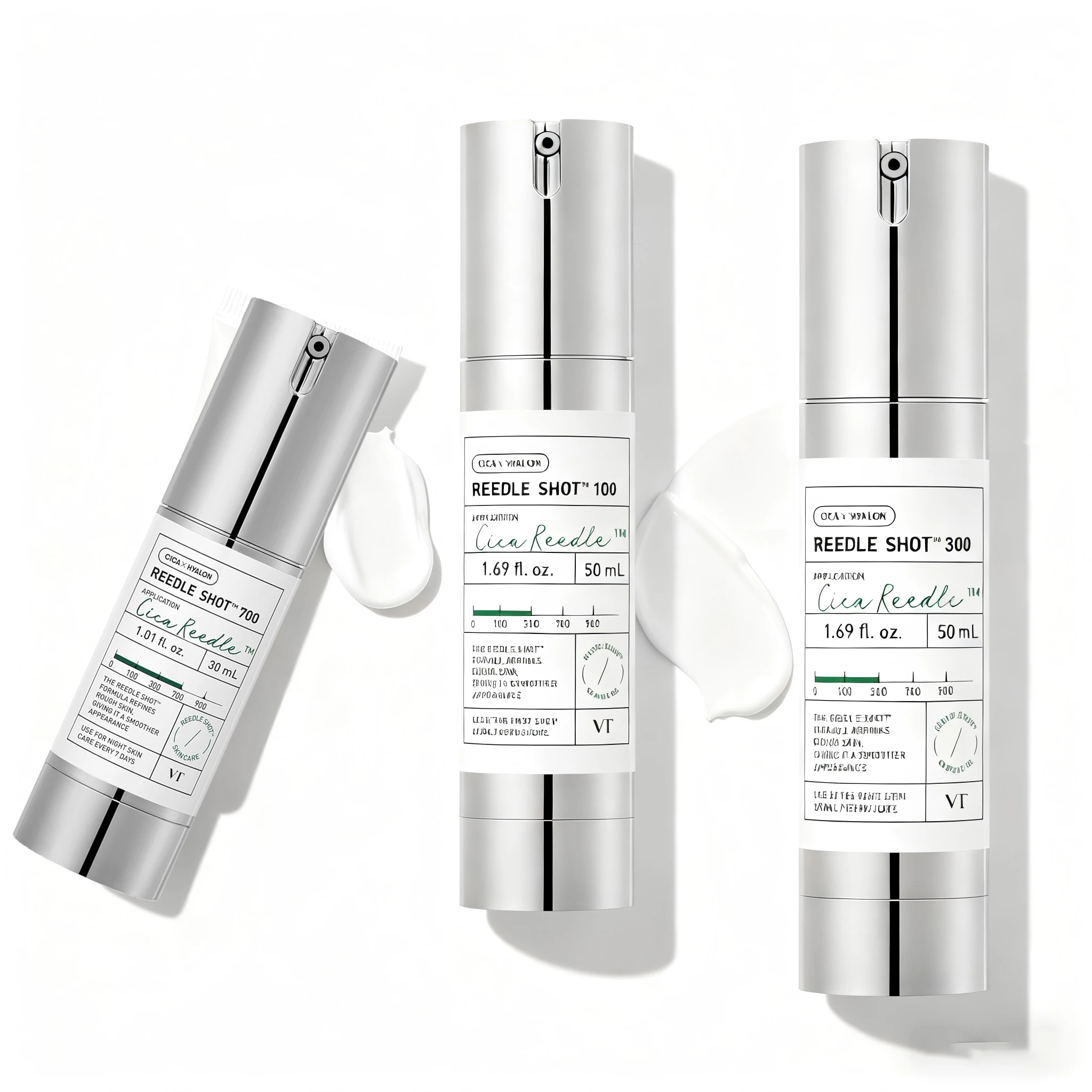 VT COSMETICS CICA Reedle Shot 100 Microneedle Serum offers pore-minimizing and exfoliating benefits, improving skin texture