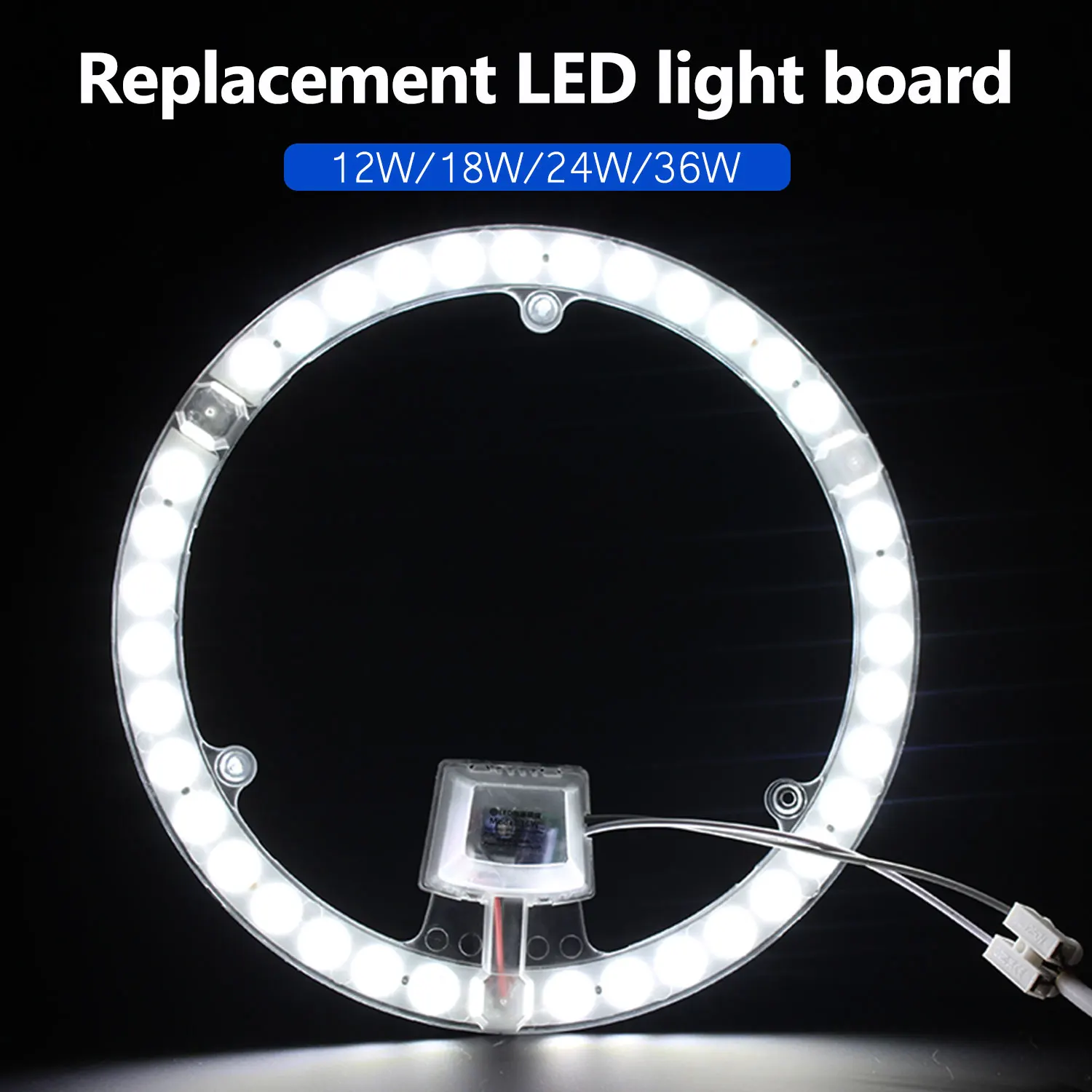 Plafonnier LED de remplacement, technologie 12W, 18W, 24W, 36W, avec mèche ronde AC 220V-Kampv