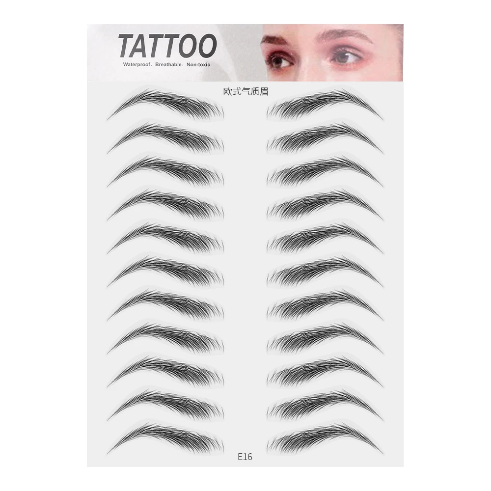 4D Eyebrow Tattoo Stickers Natural False Eyebrows Long Lasting Waterproof Makeup Eye Brow Stickers Women Eyebrow Makeup Tools