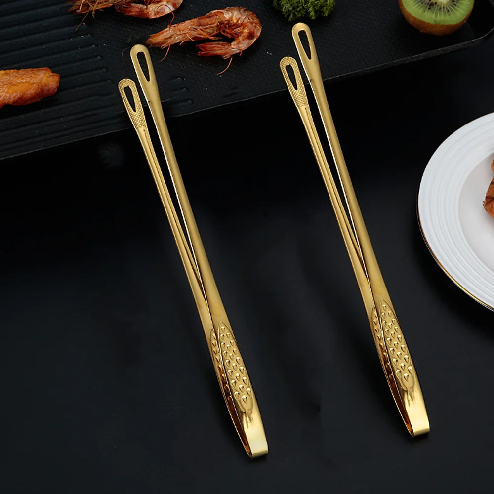 1PC Stainless Steel Food Tongs Long Handle Non-Slip Barbecue Steak Tongs for Kitchen Cooking Tools Accessories