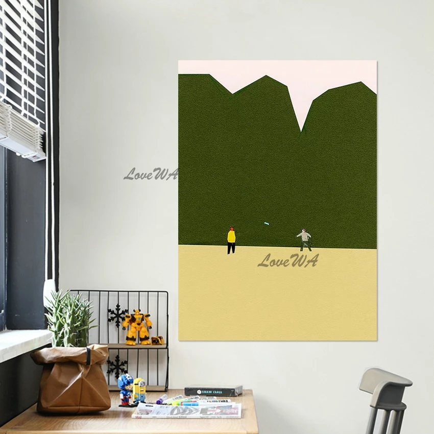 3d Figure Landscape Design Oil Paintings Abstract Simple Style Art Wall Acrylic Canvas Handmade Picture Frameless Office Decor