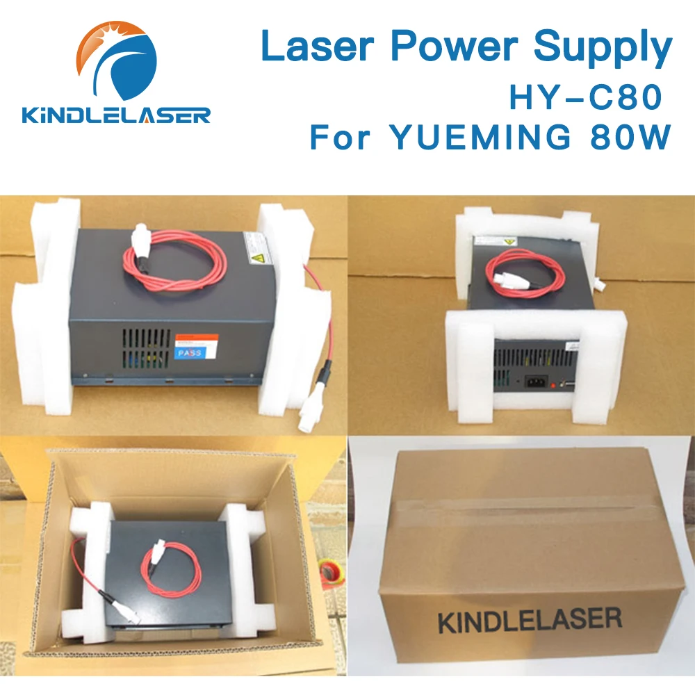 KINDLELASER HY-C80 CO2 Laser Power Supply 80W For YUEMING Engraving / Cutting Machine