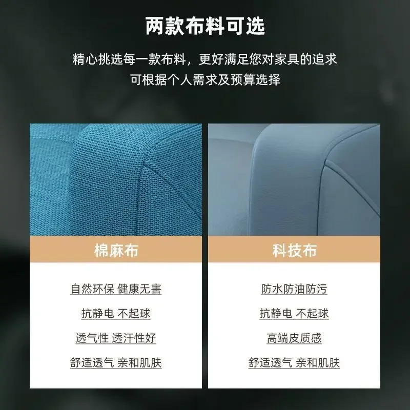 أريكة قماشية لغرفة المعيشة، وظيفة قابلة للطي في شقة صغيرة بسيطة