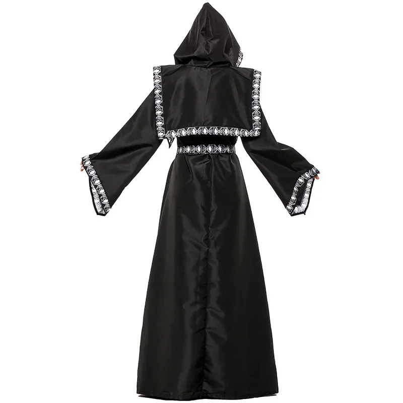 Assustador Death Grim Reaper Traje para homens e mulheres, Feiticeiro Unisex, Feiticeira Trajes, Crypt Keeper