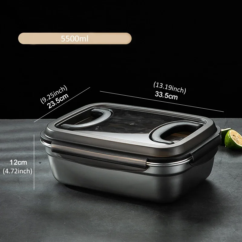 NONE 1x 304 Edelstahl Lunchbox Familien-Kühlschrank-Lebensmittelbehälter Tragbare Outdoor-Lunchboxen 7 Größen zur Auswahl 6