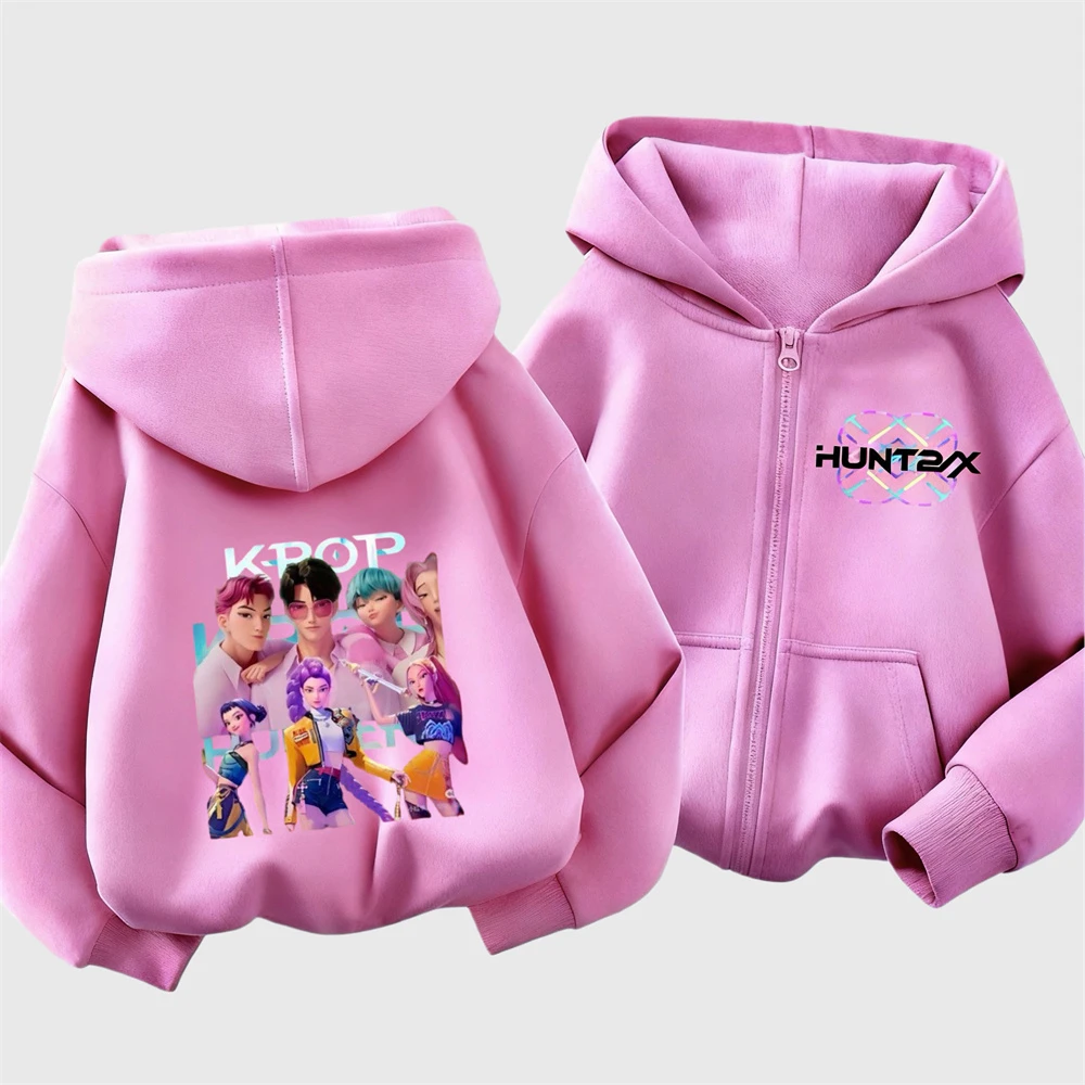 موضة هوديس الفتيات الطفل الخريف ملابس خارجية Huntrix مطبوعة مقنعين القمم سترة طفل جديد فضفاض عصري بلوزات معاطف