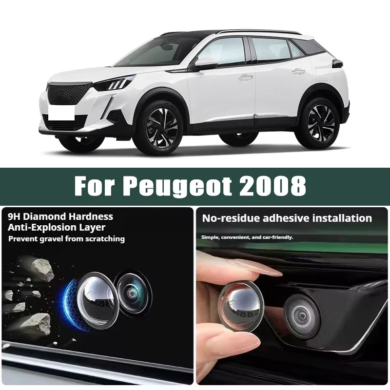 

Car Camera Lens Protector 2PCS Rear View Backup Camera Cover Camera Protection Anti Scratch Waterproof For Peugeot 2008