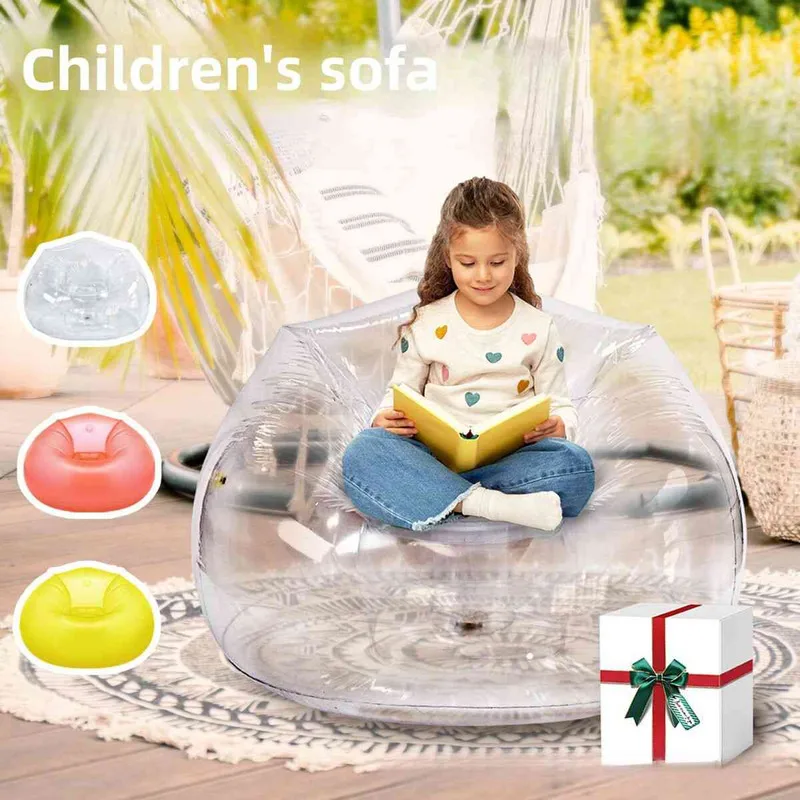 

Portable Transparent Inflatable Bean Bag Sofa Lazy PVC Chair Single Seat Living Room Lounge Couch For Outdoor Indoor Use