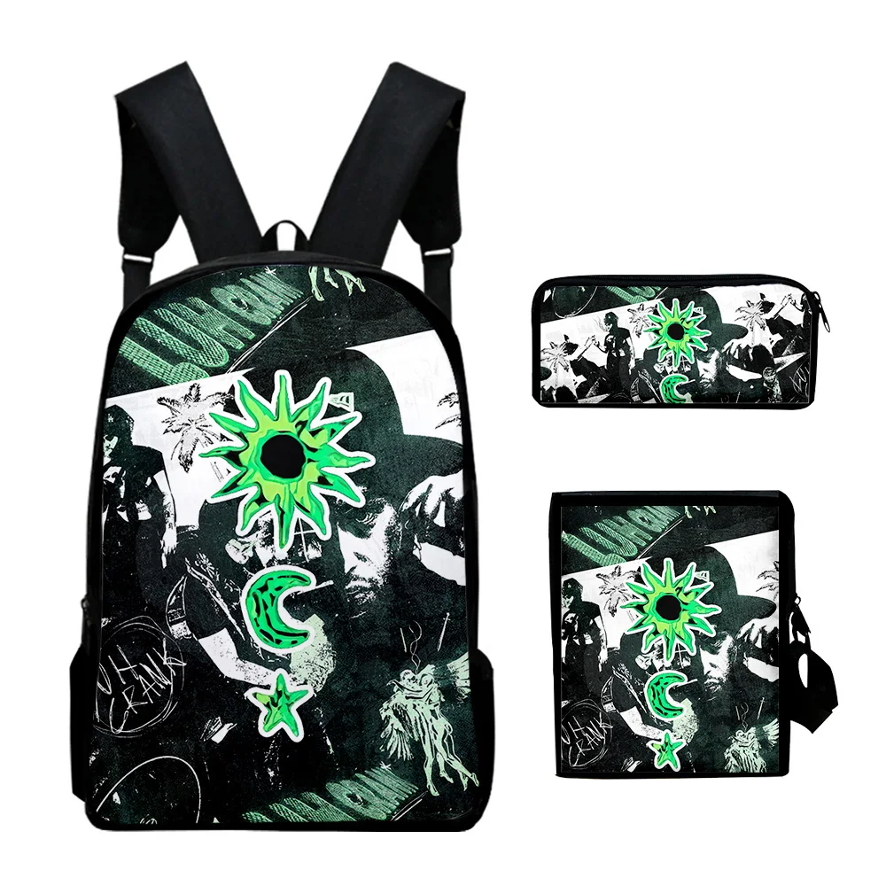 Trendy Popular Rapper Yeat 3D Print 3pcs/Set pupil School Bags Laptop Daypack Backpack Inclined shoulder bag Pencil Case