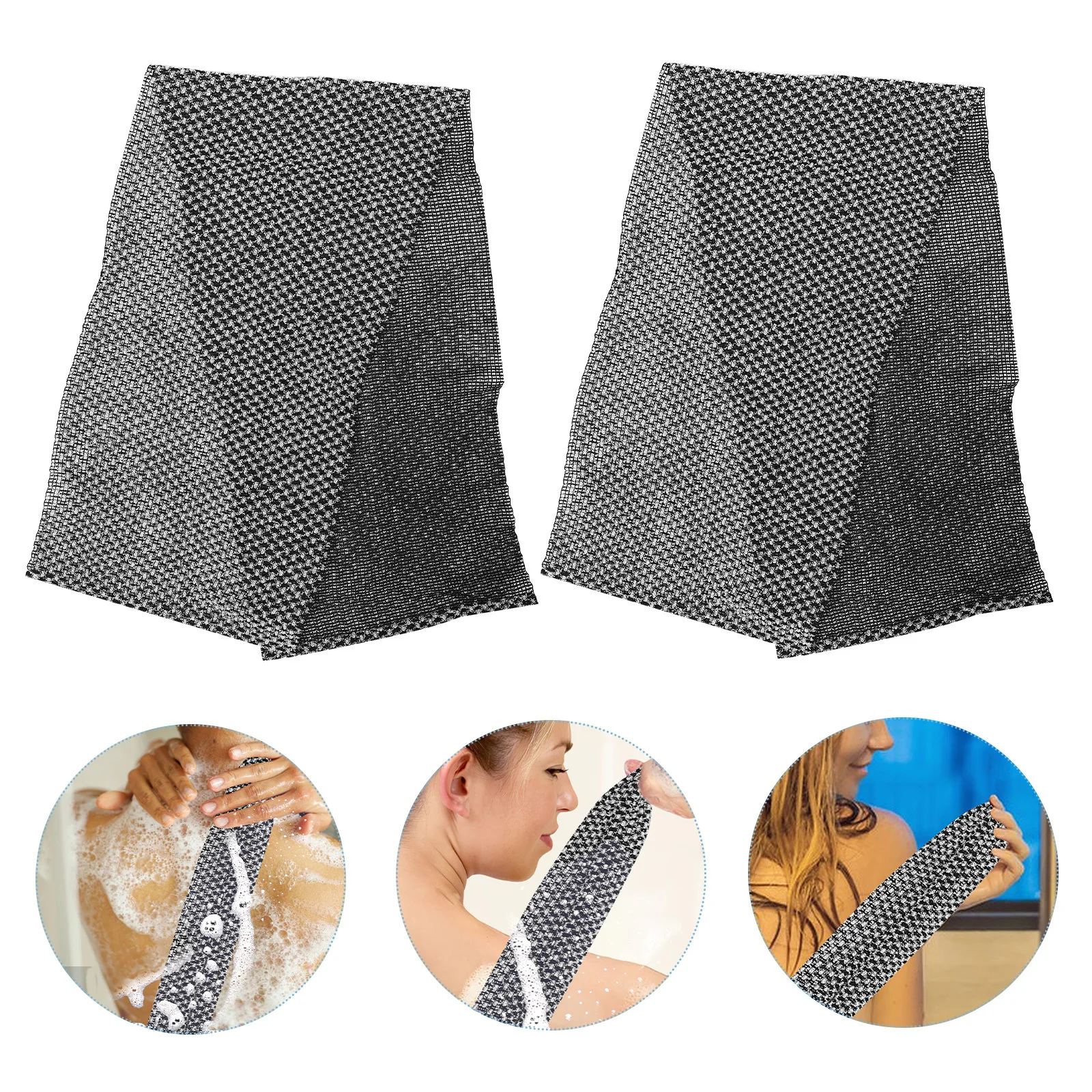 

2Pcs Japanese Exfoliating Towel Soft Back Rubbing Towel for Shower Extended Length Bath Scrubber for All Skin Types Portable