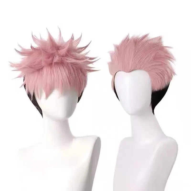 HAIRJOY Synthetische Haarperücke Jujutsu Kaisen Itadori Yuji Cosplay Perücke Ryomen Sukuna Cosplay Perücke Rosennetz – Detail 6