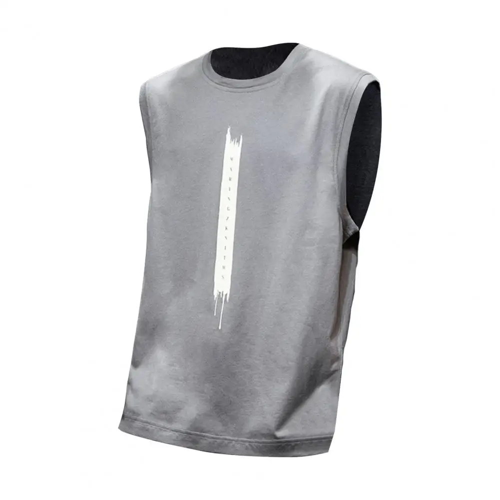 

Summer Sports Vest Men's Casual Sport Vest with O-neck Sleeveless Design Thin Pullover Top for Basketball Fitness for Streetwear