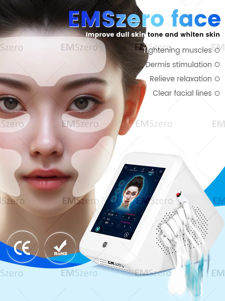 Portable EMSzero facial lifting RF facial electrode pad, skin tightening and stimulating high-intensity electromagnetic machine