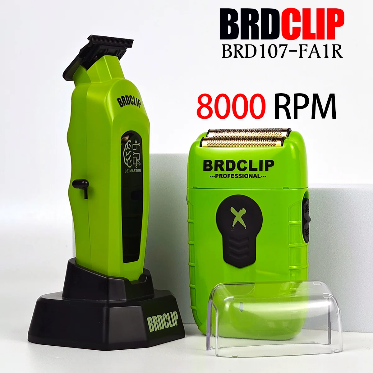

Профессиональная электрическая машинка для стрижки волос BRDCLIP BRD 107 FA1R Триммер для волос Электробритва 8000 об/мин Лезвие DLC с базой Набор для парикмахерской