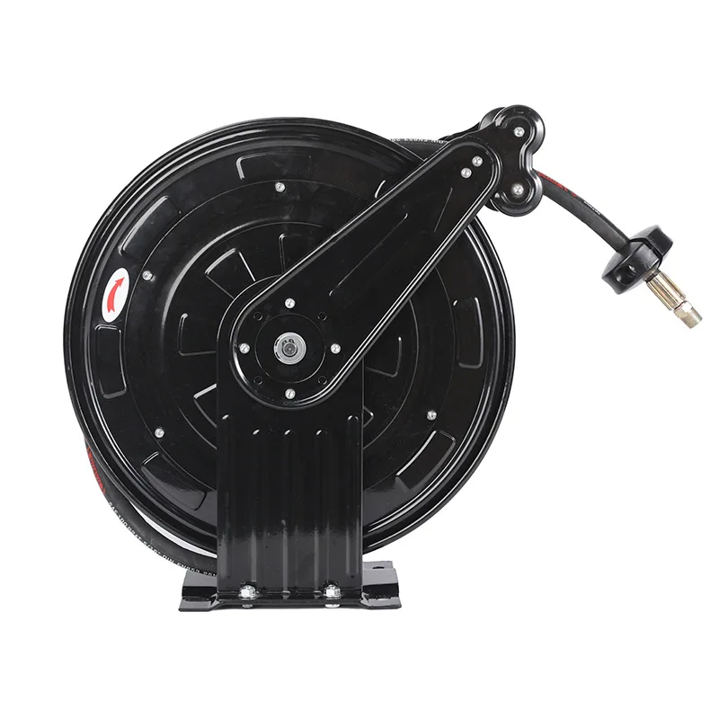 Auto Rewind Hose Reel with Stop Lock, Instant Stop Retractable Water Oil Hose Drum for Car Wash Subway