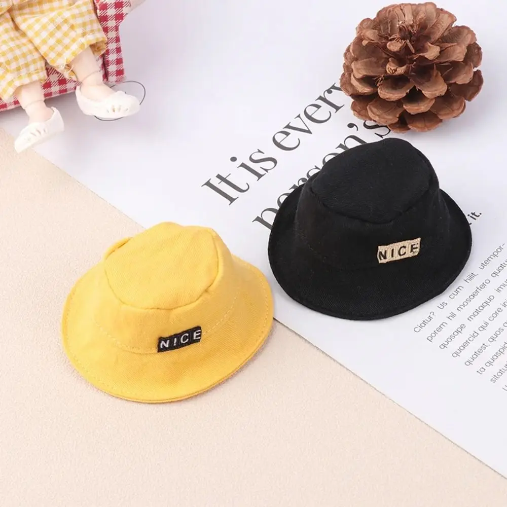 1Pc OB11 Doll Clothing 1/12 Miniature Fashion Fisherman Hat Doll Dress Up Round Bucket Hat Headwear DIY Doll Head Decoration