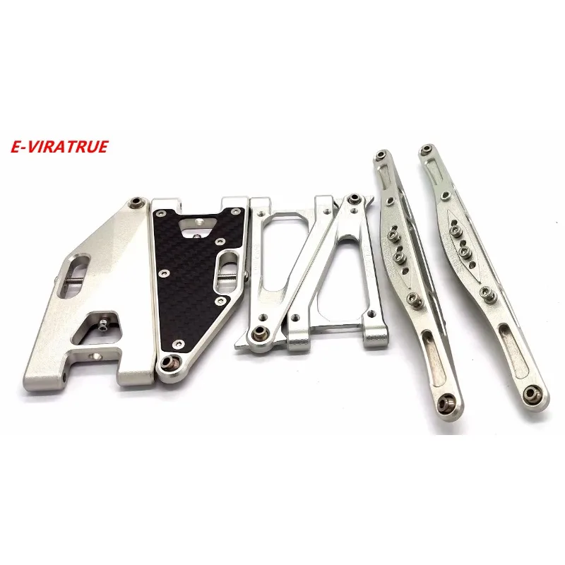 E-VIRATRUE 7075Aluminum Upper&Lower Suspension Arms&Rear Trailing Arms For Losi Baja Rey 1.0 1/10