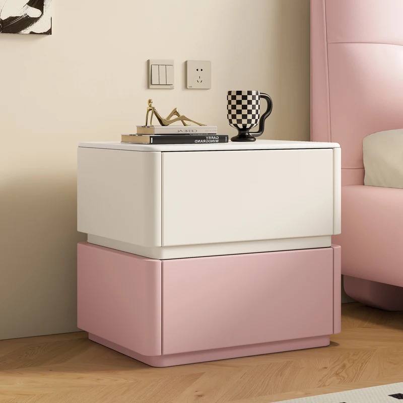 Space Saving Nightstand Light Luxury With Drawers Bedside Table Storage Design Mesitas De Noche Dormitorio Bedroom Furniture