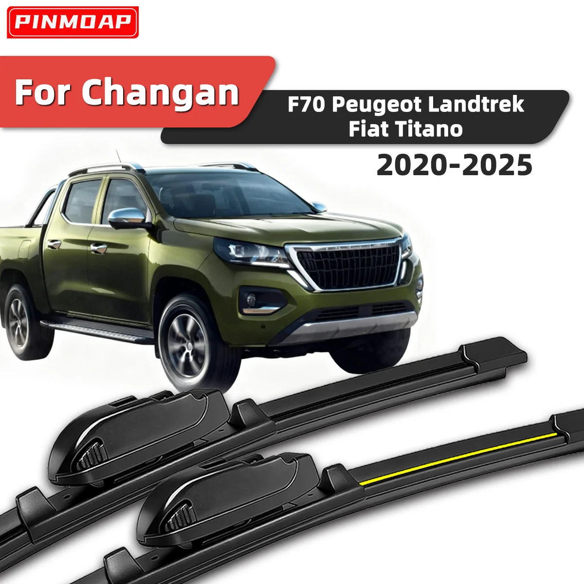 2 Stück Frontscheibenwischer Passend für Changan F70 Peugeot Landtrek Fiat Titano 2020-2025 Auto Windschutzscheiben-Zubehör 2024
