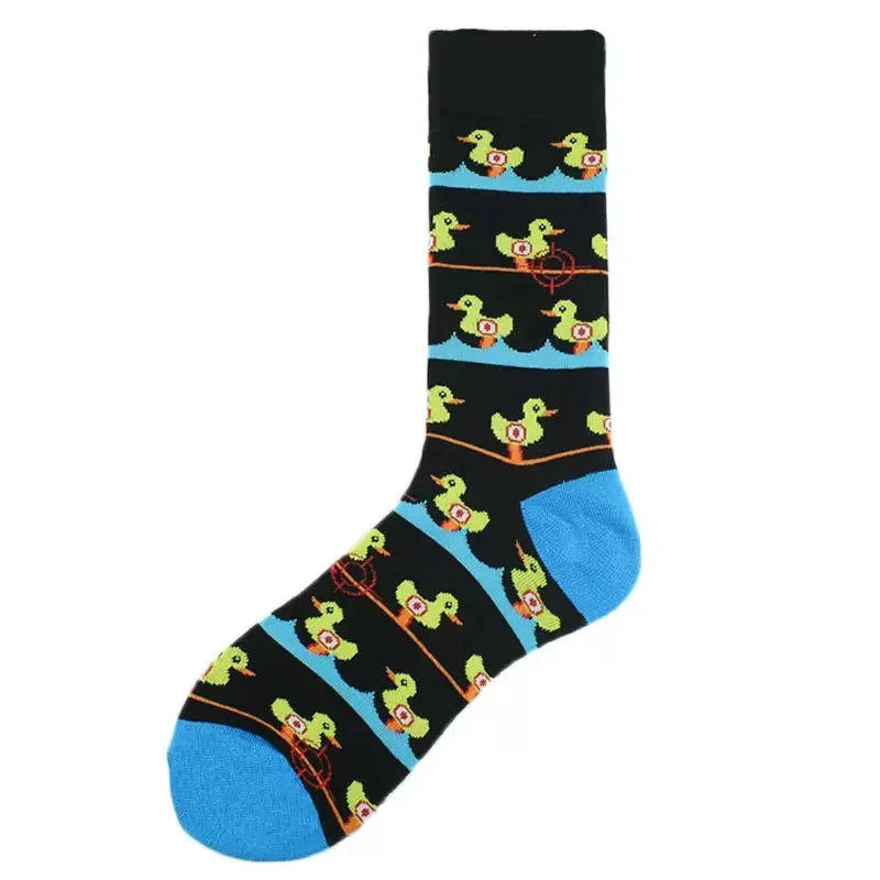 Cotton American Unisex Funny Brand Men HAPPY Socks Casual Cartoon Lovely Parrot Panda Duck Girls Boots Elegant Cute Socks