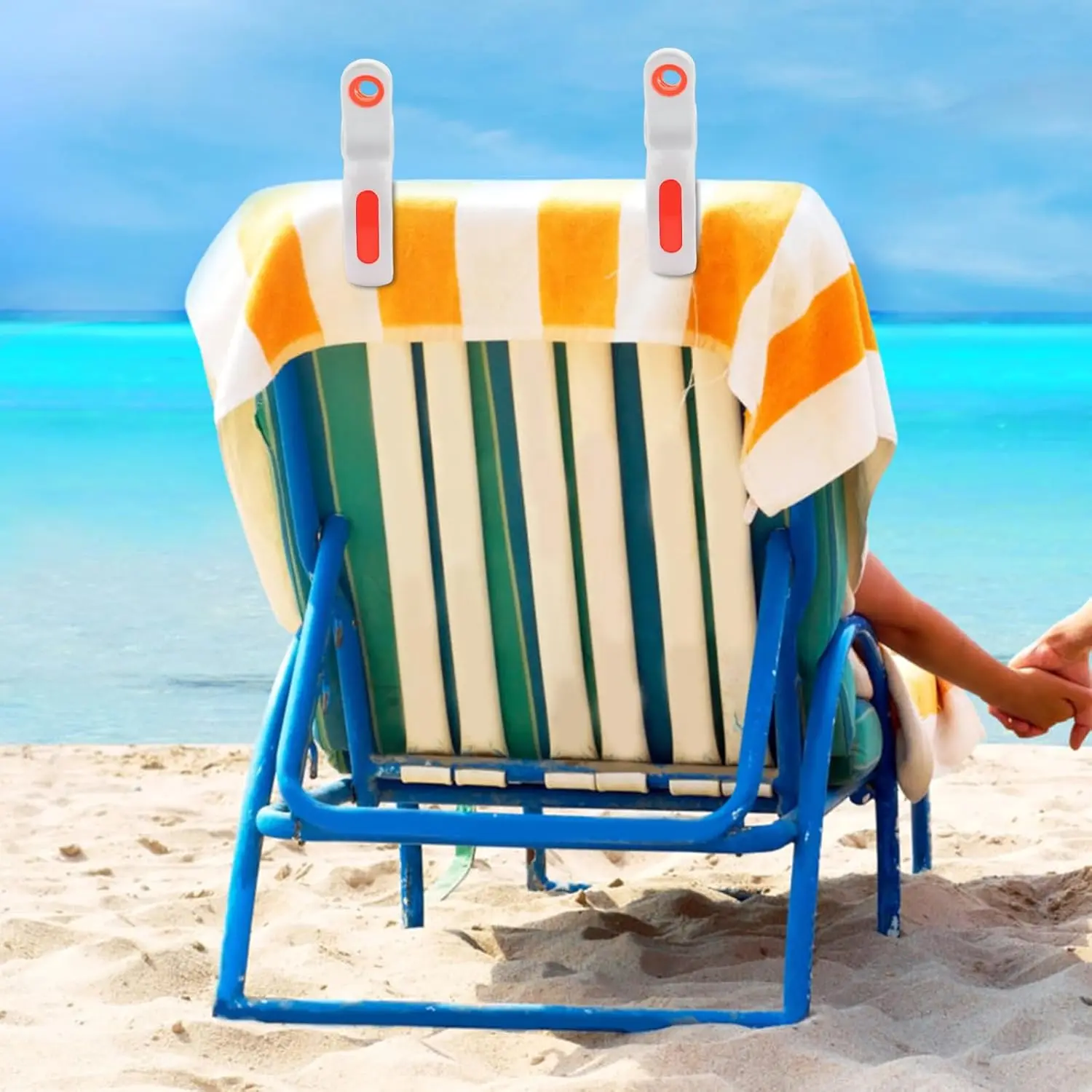 Strandtuch-Clips für Strandstühle und Kreuzfahrt, robuste Kunststoff-Clips zum Liegen im Pool, große Wäscheklammern zum Aufhängen von Kleidung – Detail 6