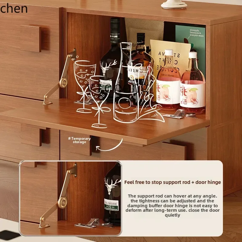 HXL solid wood card door cabinet TV cabinet living room home floor log wind module combination cabinet new