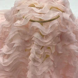 3D Wave Flower Mesh Fabric, Small Fresh Dress, children's Clothing, Embroidered Wedding Dress, children's Clothing Fabric