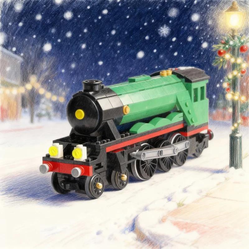 

Набор для сборки модели поезда Flying Scotsman (720 деталей) — развивающий конструктор, идеальный подарок на Рождество, творческая идея для обучения