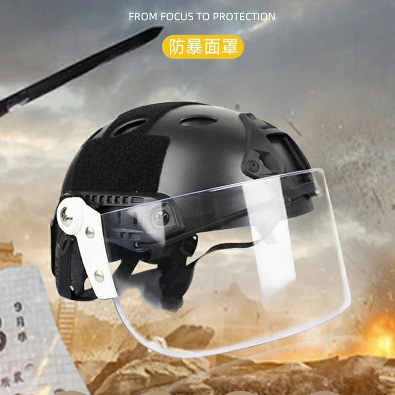 Tactical Transparent Windproof Lens Riot Mask Guide Helmet Fast Helmet Dedicated Tactical Airsoft Accesories Paintball