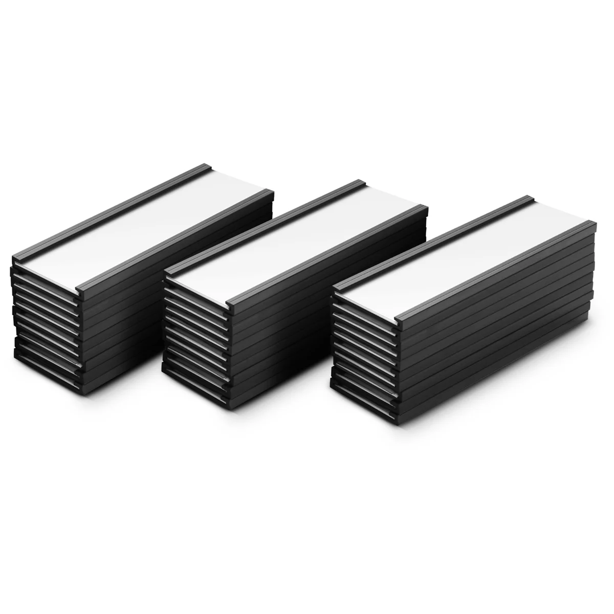 ที่ยึดป้ายแม่เหล็ก30ชิ้นพร้อมซองใส่บัตรข้อมูลแม่เหล็กพร้อมอุปกรณ์ป้องกันพลาสติกใสสำหรับชั้นวางของโลหะ (1x3นิ้ว)