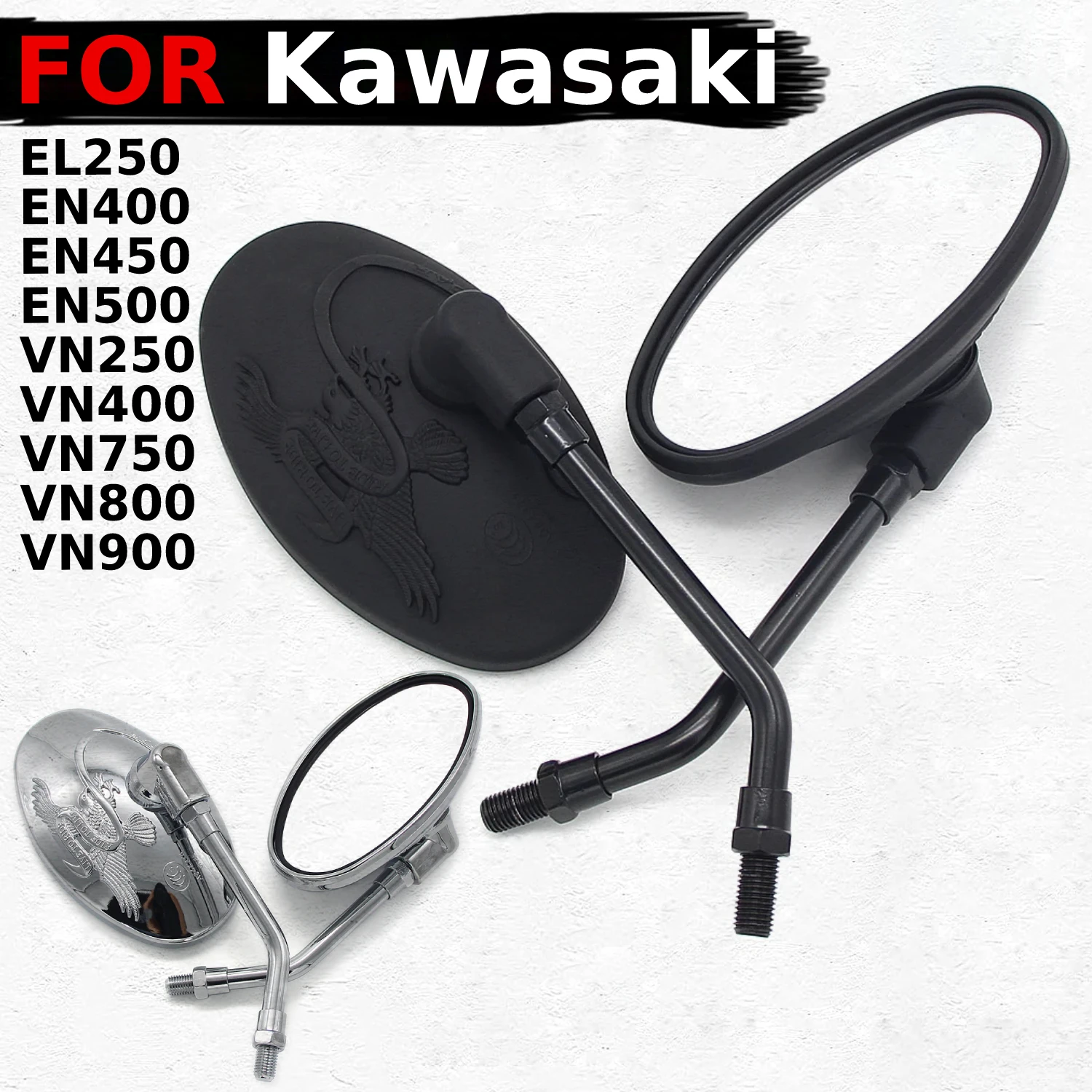 

Боковое зеркало заднего вида для мотоцикла Kawasaki EL250 EN400 EN450 EN500 VN250 VN400 Vulcan Classic VN750 VN800 VN900