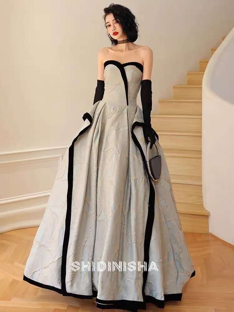 

Robe De Soiree Elegant Evening Dresses Sexy Tube Top Women Backless Long A-Line Lace Up Special Party Quinceanera Gowns Vestidos