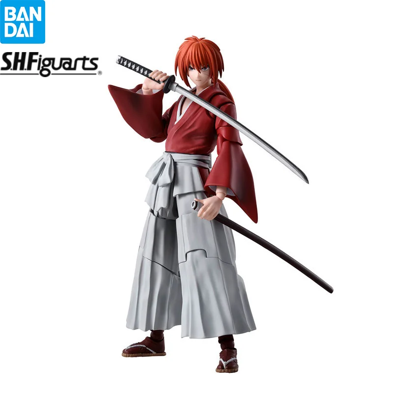 Bandai S.H.Figuarts Kenshin Himura Rurouni Kenshin Meiji Swordsman Romantic Story Anime Action Model Collectible Toys Gift