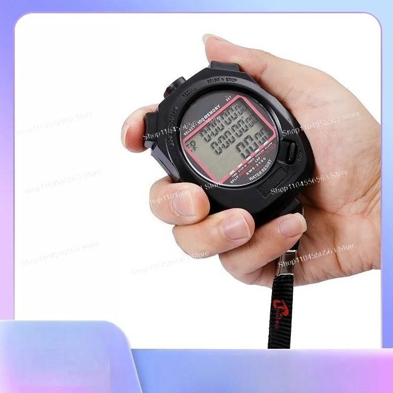 Stopwatch Electronic Timer, Multifunctional Athletics Memory Stopwatch, Three-row Multi-lane Referee Watch