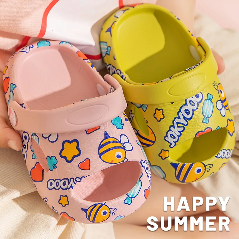 2024 Unisex Summer Newest Kids Slippers Boys Girls Slippers Non-slip Children Beach Shoes Baby Home Sandals Kids Flip Flops