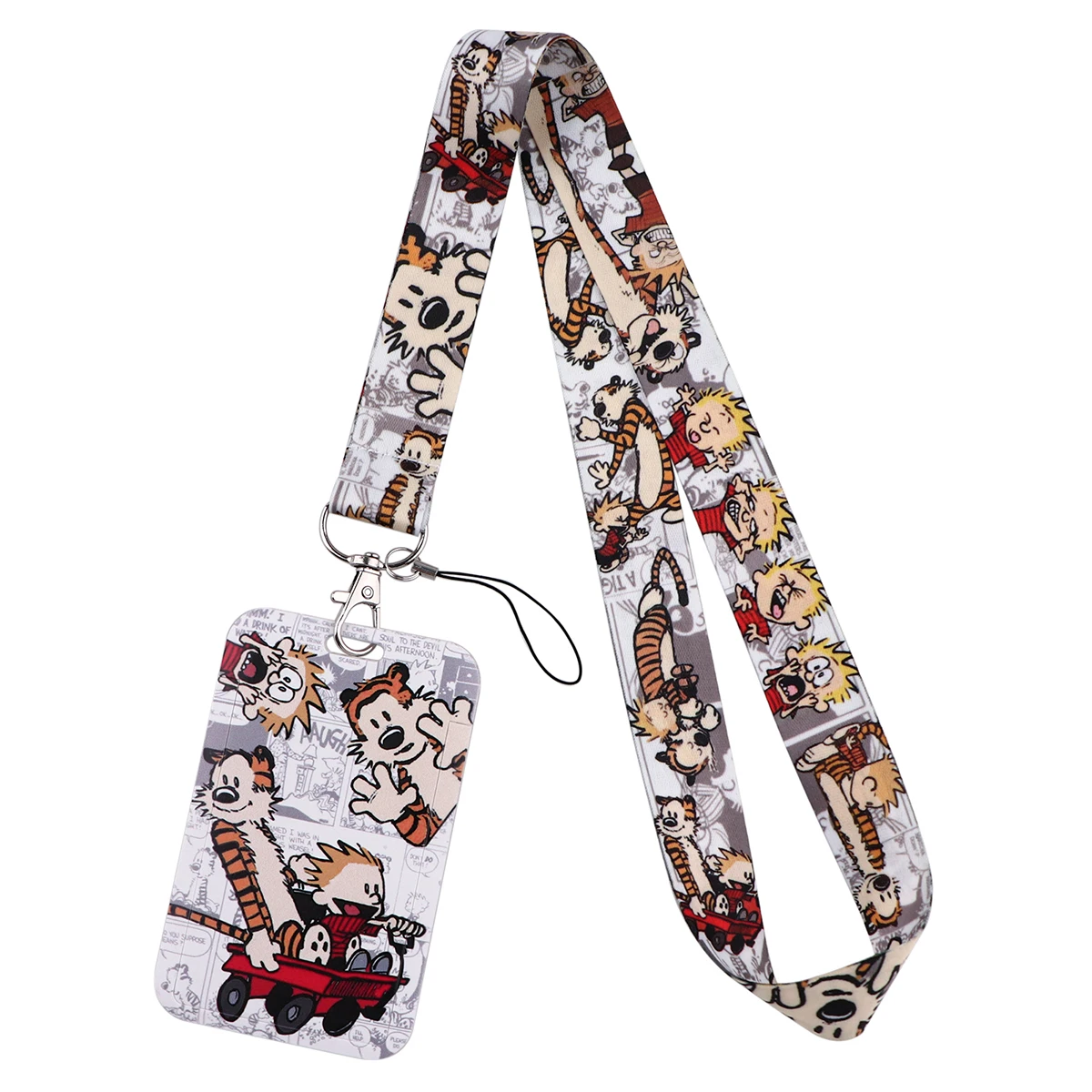 Cute Cartoon Tiger Lanyards Animals Keys Chain ID Credit Card Cover Pass Phone Charm Neck Straps Badge Holder Accessories Gifts