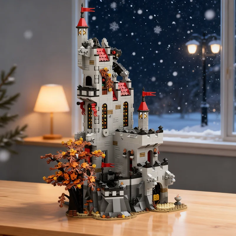 2233pcs MOC Fright Knights Basil Manor Castle Medieval Fortress Model Building Blocks Design Collection Parts Bundle Toy Gift