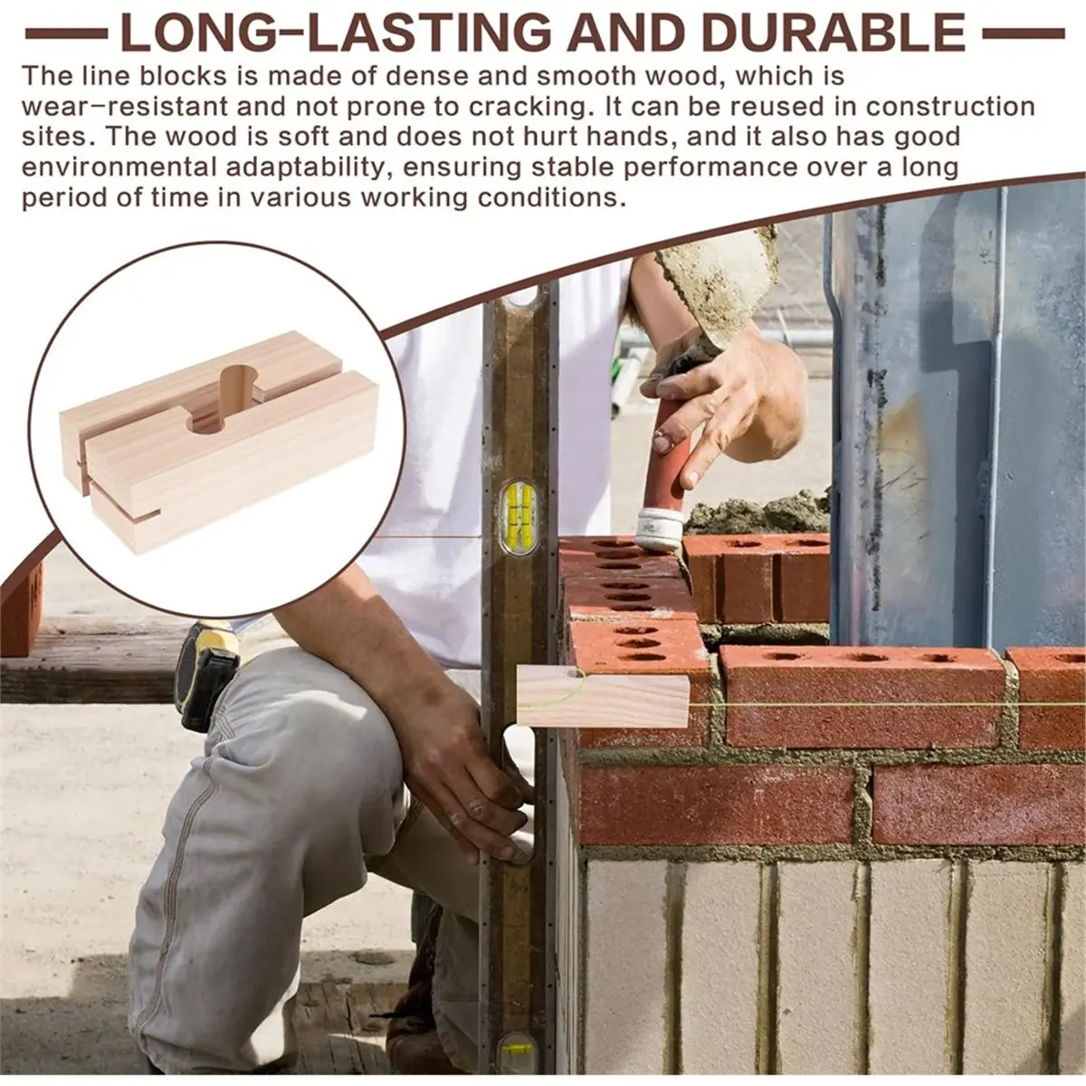 

Y69A 10 Pcs Masonry Line Blocks, Masonry String Lines Concrete Blocks for Masonry Tools