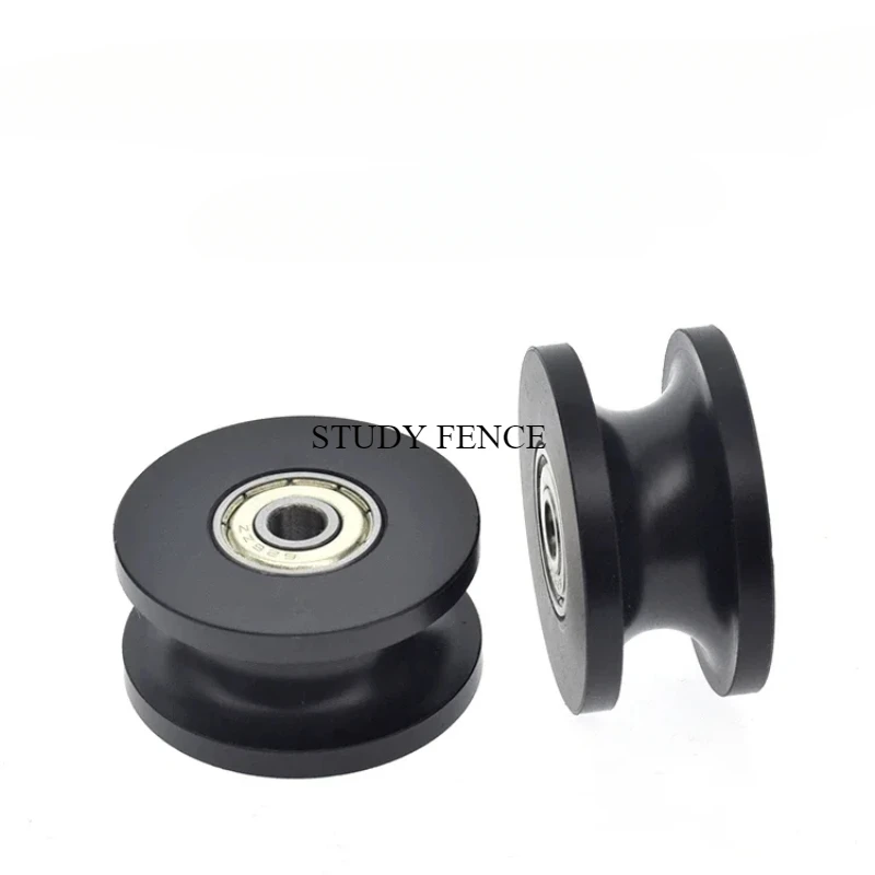 2pcs Plastic-coated Pulley Wheel U-groove Nylon Wheel Track Wheel Guide Wheels Mechanical Pulley Household Hardware Accessories
