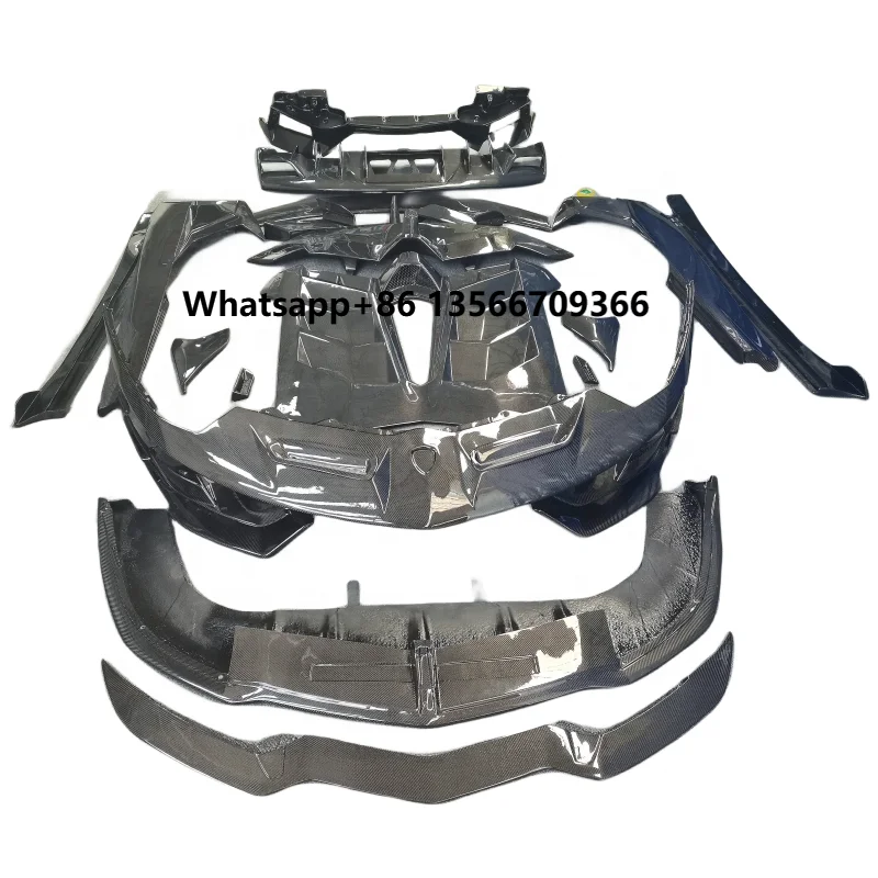 

Upgrade SVJ Style Carbon Fiber Body Kit for Lamborghini Aventador LP700 LP720 Front Bumper Rear Bumper Rear Hood Rear Spoiler