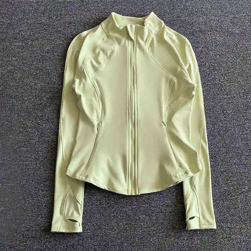 Фитнес-бег с длинными рукавами, облегающий утягивающий воротник-стойка, велосипедный костюм для пилатеса, фитнеса, йоги, куртка для женщин