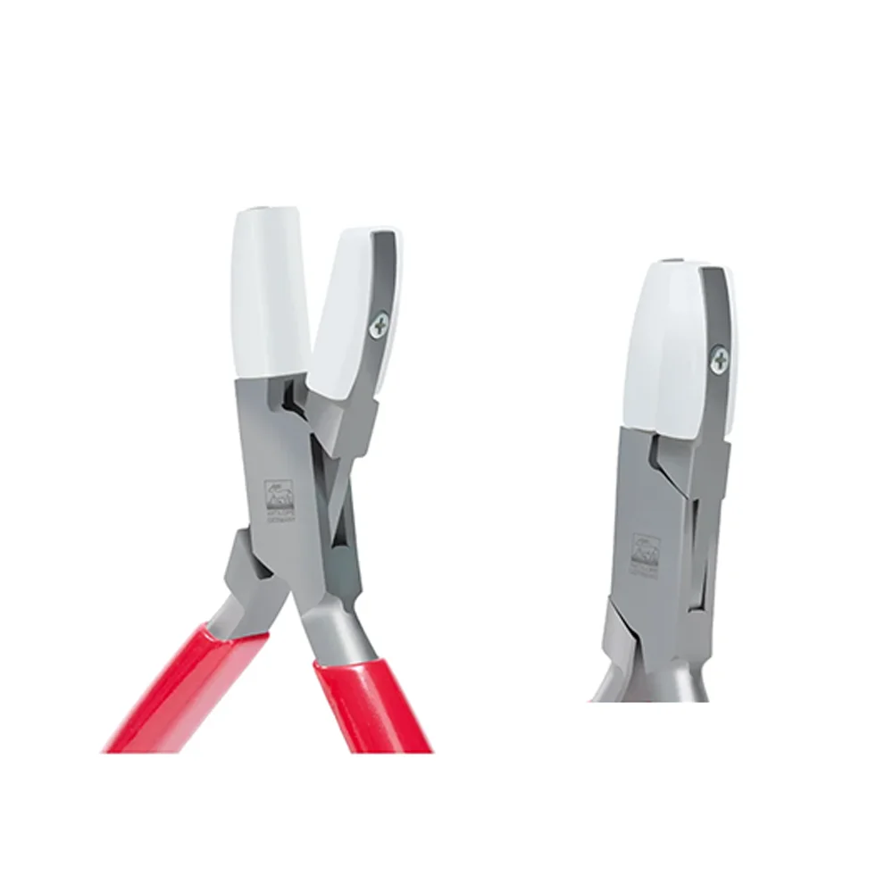 ANTILOPE Double Nylon-Jaw Flat Nose Pliers 130mm Non-Marring Plastic Jaws for Jewelers Wire Bending & Shaping with PVC Handle
