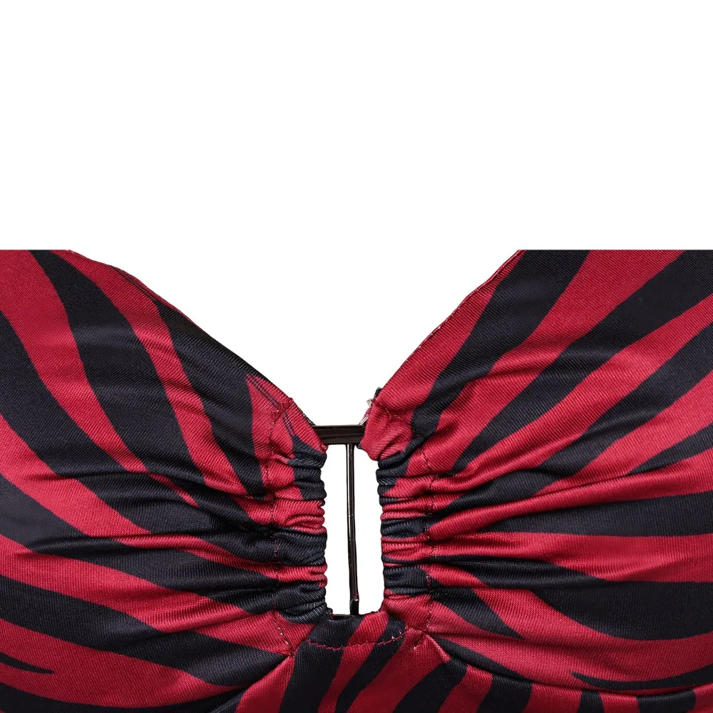 Nikki Cosplay Red Halter Top Movie Obsession Roleplay Costume Clothes Uniform Outfits Adult Women Dress Halloween Carnival Party view 5