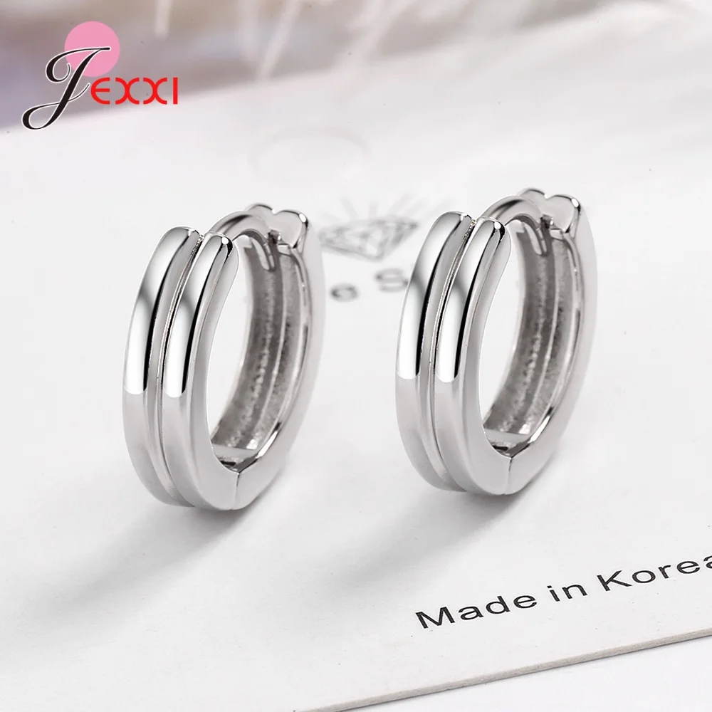 Simple Tiny Small 925 Sterling Silver Round Minimalist Small Huggie Hoop Earrings for Women Cartilage Piercing Loop Earring