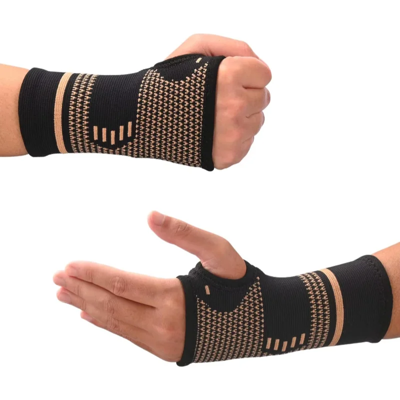 Copper Wrist Compression Sleeves, Comfortable and Breathable for Arthritis, Tendonitis, Sprains, Workout, Carpal Tunnel