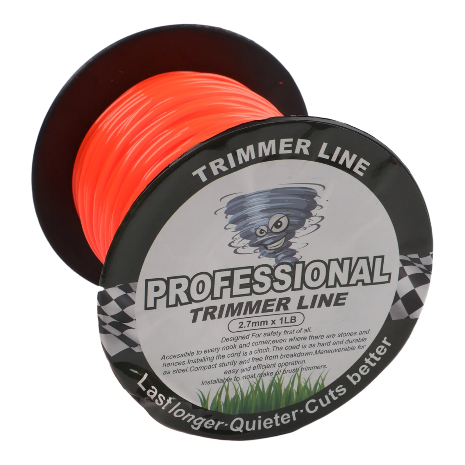Cord Trimmer Line Brushcutter Cutter Grass New Replacement 2.7mm Trimmer Cord 50m Long Wire Accessory Nylon Orange
