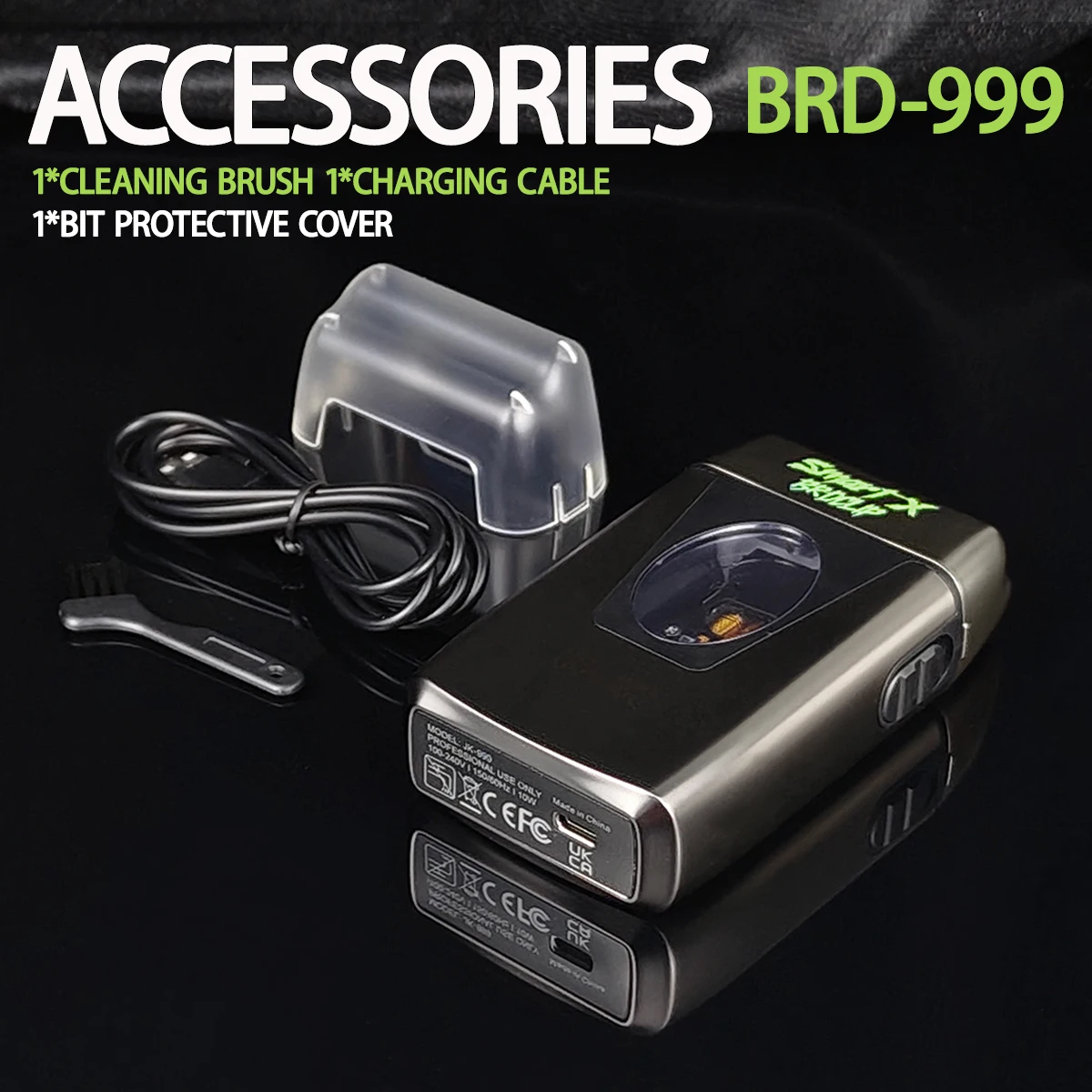 BRDCLIP BRD-999 Professional Shaver Magnetic levitation motor 9000RPM Double Floating cutter head LCD display For Men's image 6