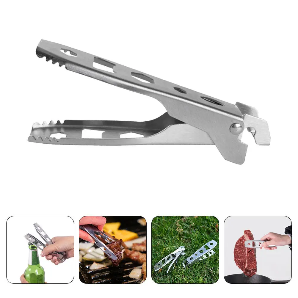 Multi-Function Pot Clip Stainless Steel Pot Lifter Camping Outdoor Supplies Ergonomic Hot Pan Holder Portable Bbq Grill Tong