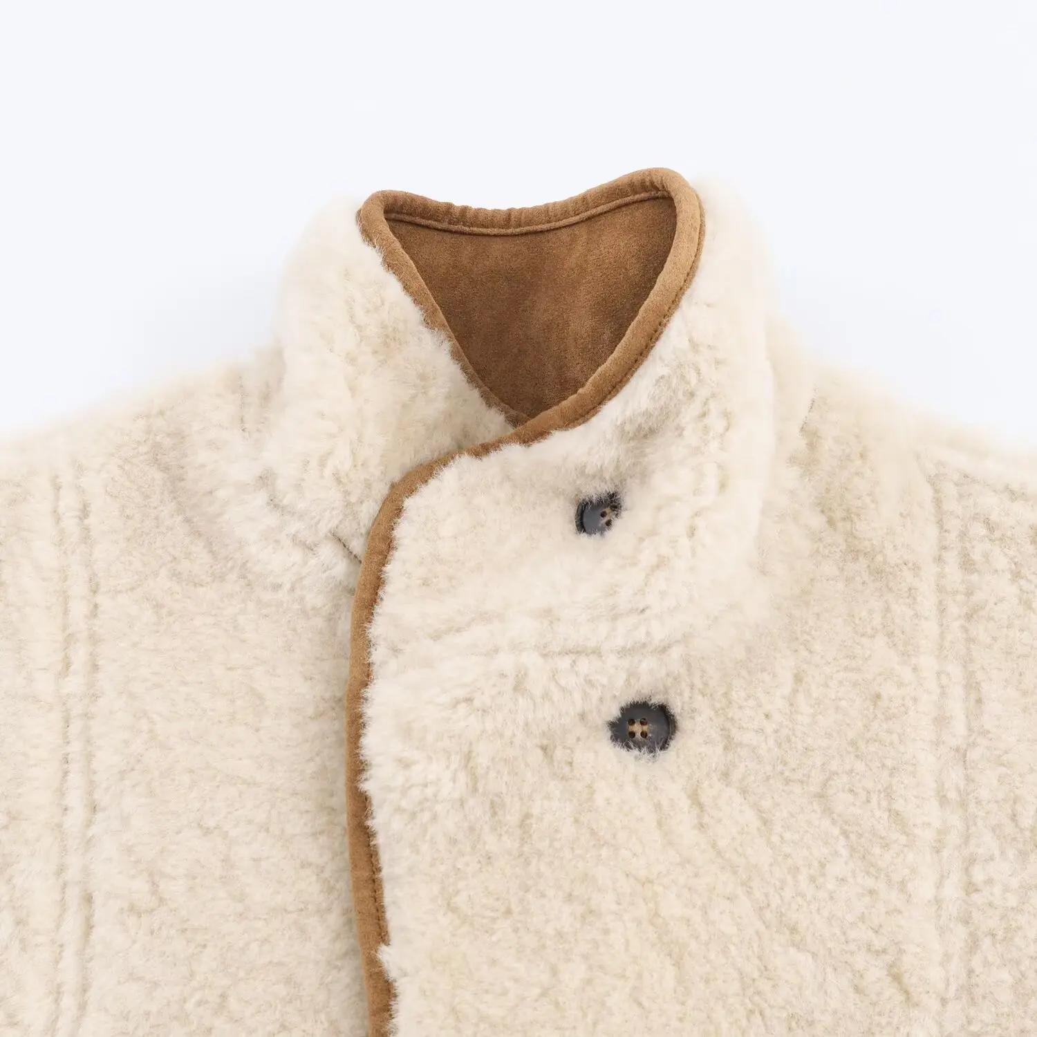JNLEAOG Women's Double-Sided Wear Comfortable Daily Jacket Autumn New Style Standard Fit Polyester Short Coat Button Closure